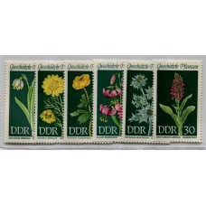 ALEMANIA ORIENTAL DDR 1969 SERIE COMPLETA DE ESTAMPILLAS NUEVAS MINT FLORES